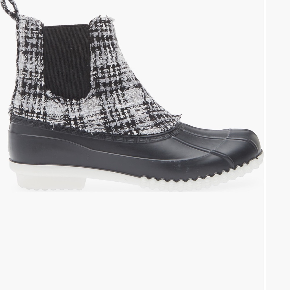 Women's Black and White Ankle Boots